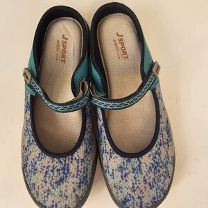 J Sport By Jambu Women's Blue Mary Jane Shoes Sz 7 Beachy Coastal Casual